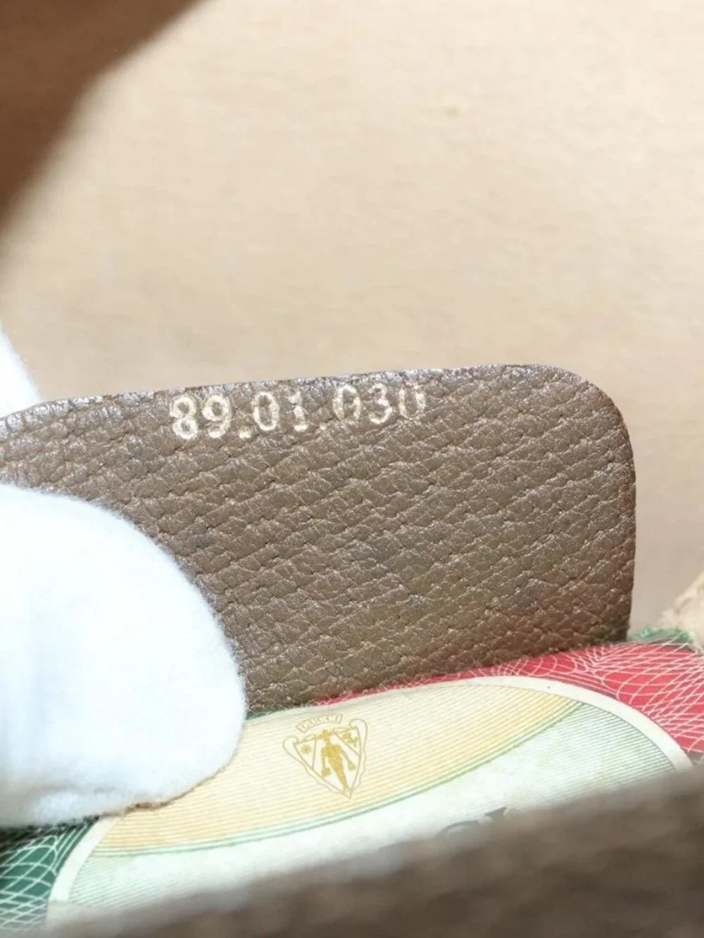 GUCCI GG Supreme Web Sherry Line Clutch Bag PVC Beige Gold 89 01 030 Auth 84639 - Picture 15 of 16